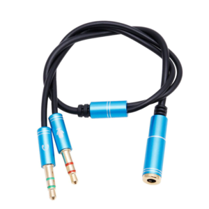 Cable Adaptador 3.5mm 1 Jack 2 Plug azul