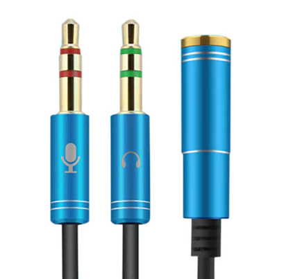 Cable Adaptador 3.5mm 1 Jack 2 Plug negro - Imagen 6