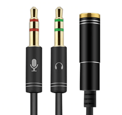 Cable Adaptador 3.5mm 1 Jack 2 Plug negro - Imagen 3