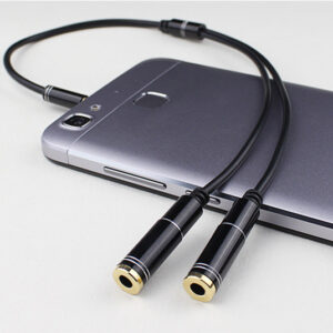 Cable Adaptador 3.5mm 2 Jack 1 Plug negro