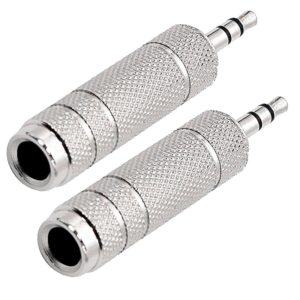 Adaptador 6.35 Jack a 3.5 Plug (PAR) ESTÉREO CROMADO